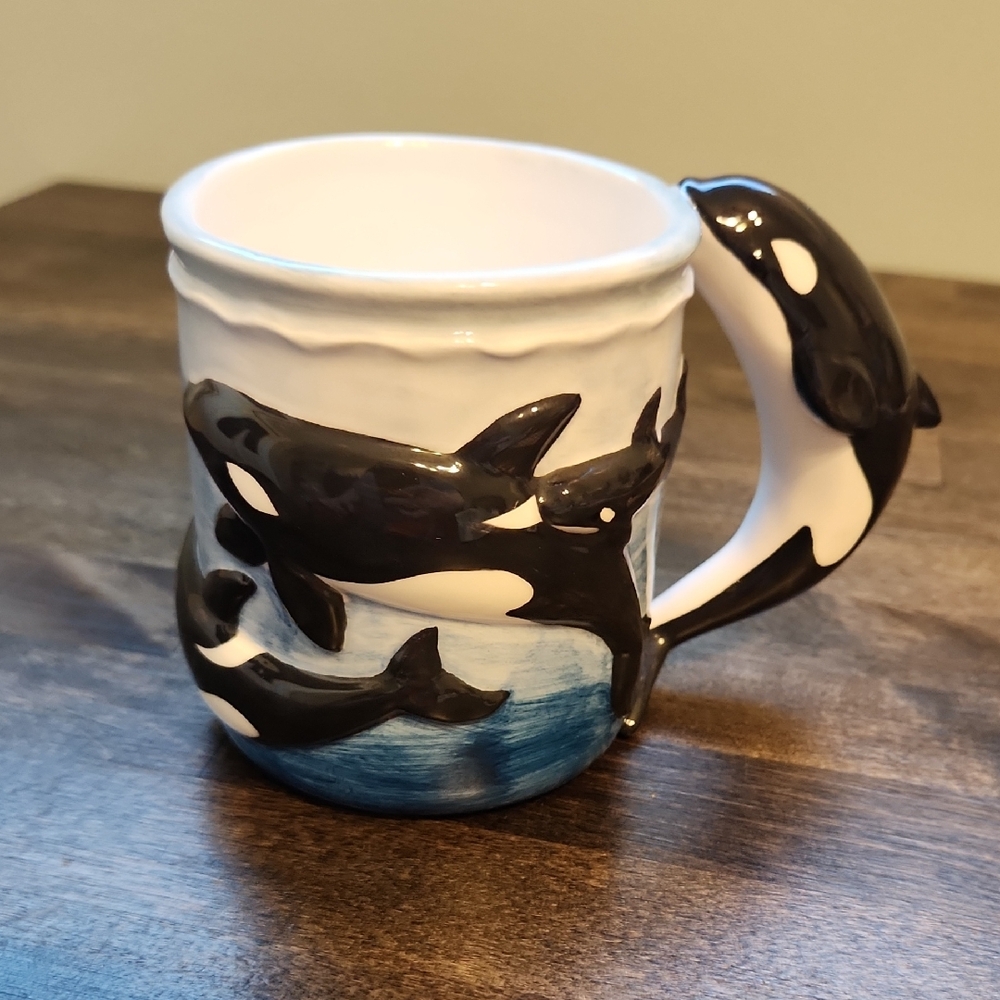 Wyland Studios Orca Killer Whale 3-D Ceramic Mug